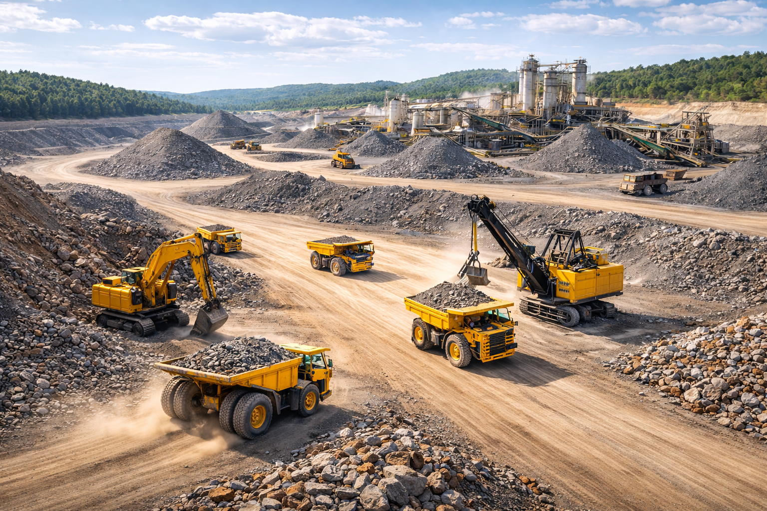 Home active mining operation with machinery